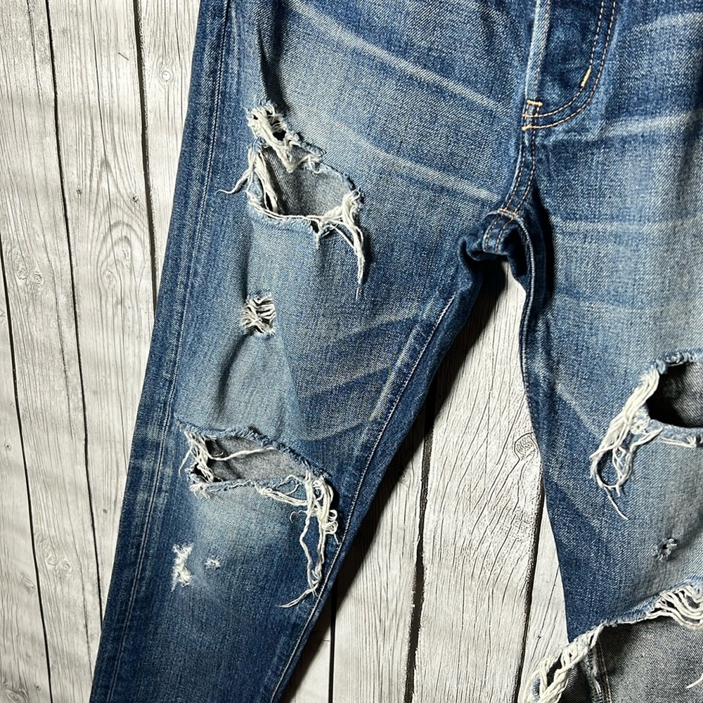 Moussy Distressed/Destroyed Button Fly Jeans Size… - image 5